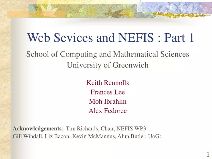 web sevices and nefis part 1