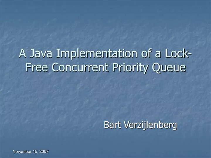 a java implementation of a lock free concurrent priority queue