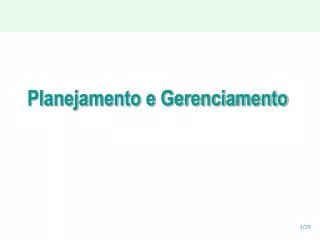 planejamento e gerenciamento