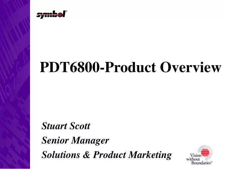 pdt6800 product overview
