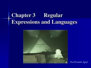 Chapter 3 Regular Expressions and Languages