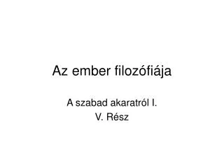 az ember filoz fi ja