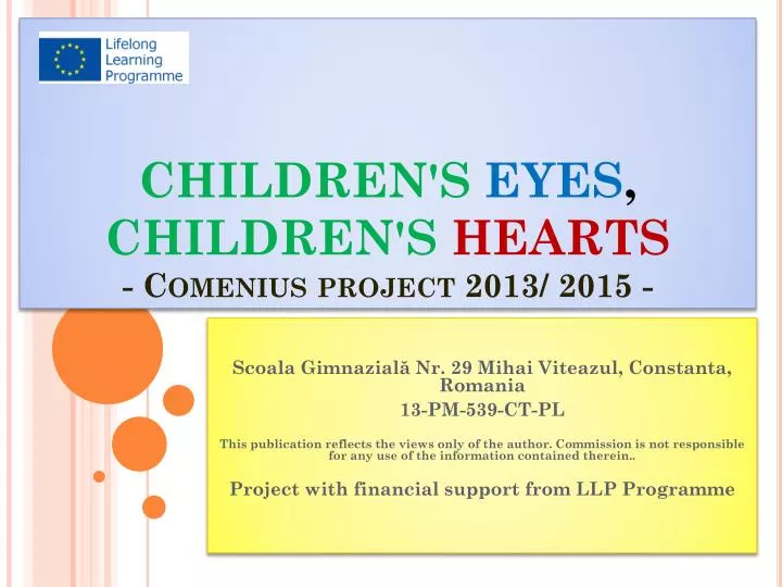 children s eyes children s hearts comenius project 2013 2015