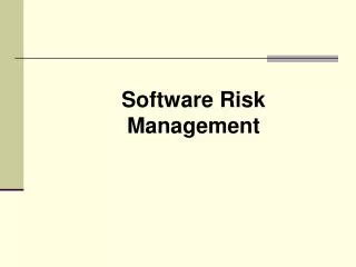 Software Risk Management