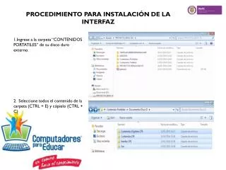 procedimiento para instalaci n de la interfaz