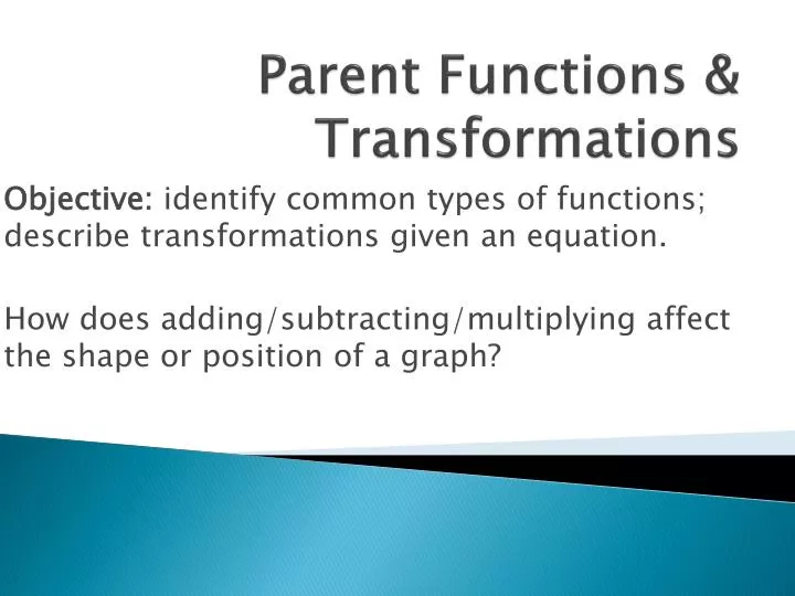 parent functions transformations