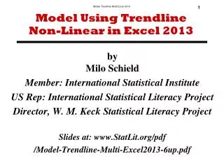 Model Using Trendline Non-Linear in Excel 2013