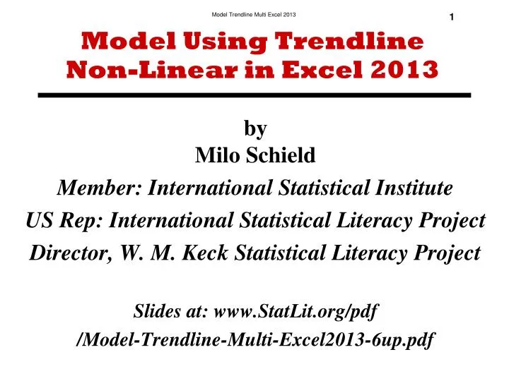 model using trendline non linear in excel 2013