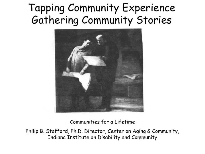 tapping community experience gathering community stories