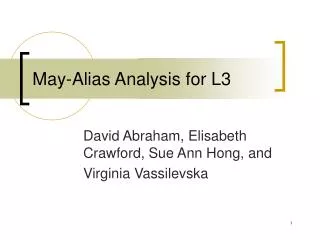 May-Alias Analysis for L3
