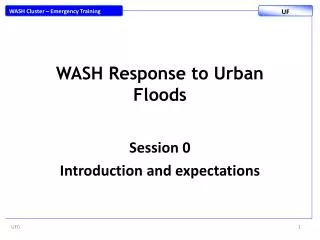 WASH Response to Urban Floods