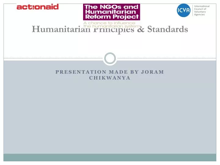 humanitarian principles standards