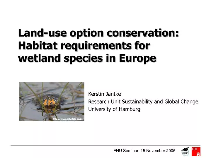 land use option conservation habitat requirements for wetland species in europe