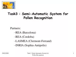 Task3 : Semi-Automatic System for Pollen Recognition