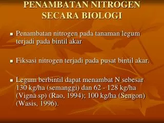 PENAMBATAN NITROGEN SECARA BIOLOGI