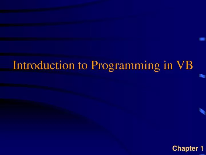 introduction to programming in vb