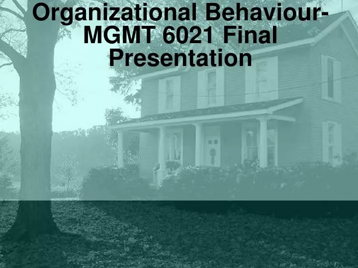 organizational behaviour mgmt 6021 final presentation