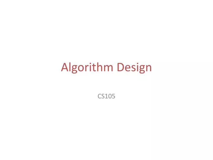 algorithm design