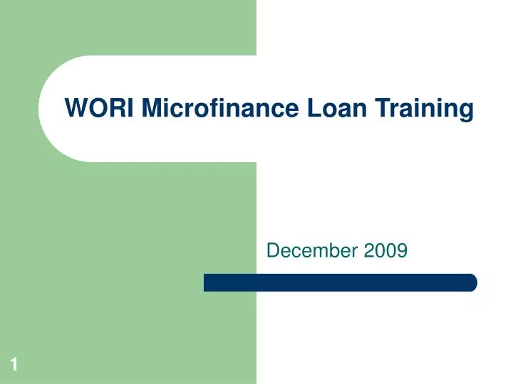 wori microfinance loan training