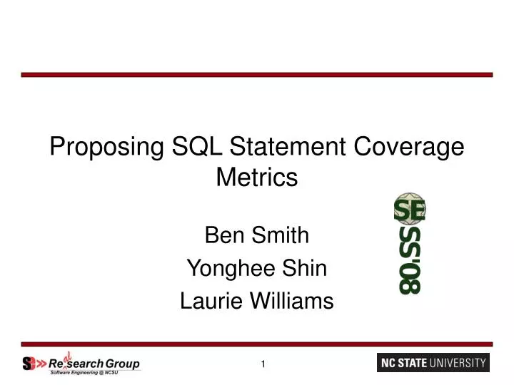 proposing sql statement coverage metrics