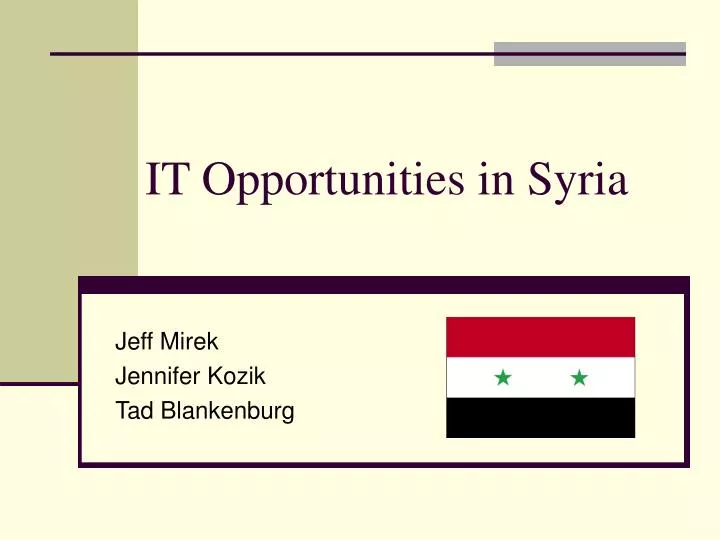 it opportunities in syria