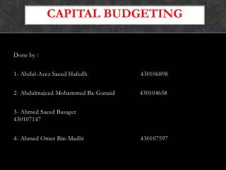 Capital budgeting