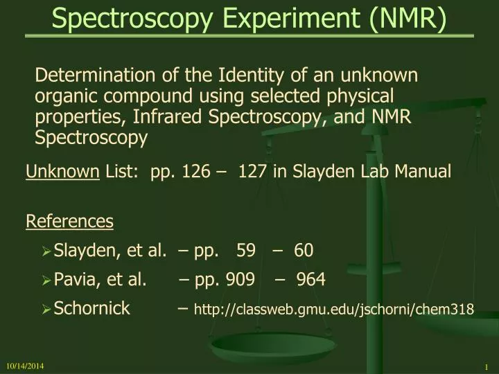 spectroscopy experiment nmr