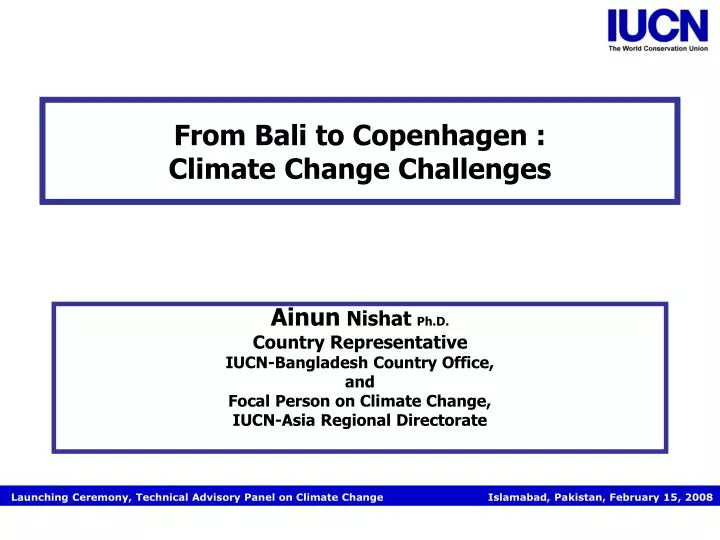 from bali to copenhagen climate change challenges