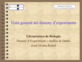 visi general del disseny d experiments
