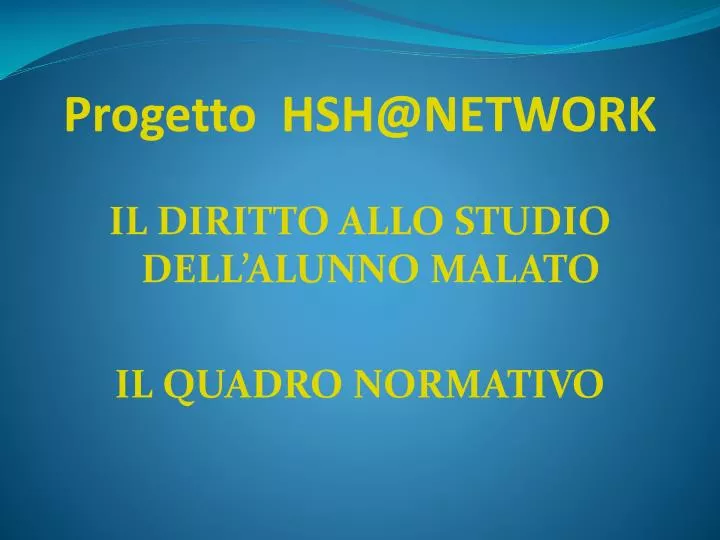 progetto hsh@network