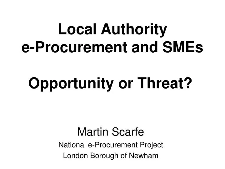 local authority e procurement and smes opportunity or threat