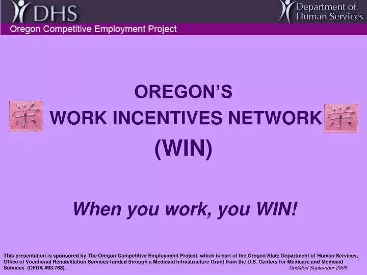oregon s work incentives network win when you work you win