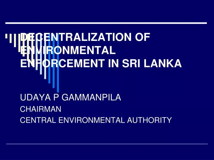 decentralization of environmental enforcement in sri lanka