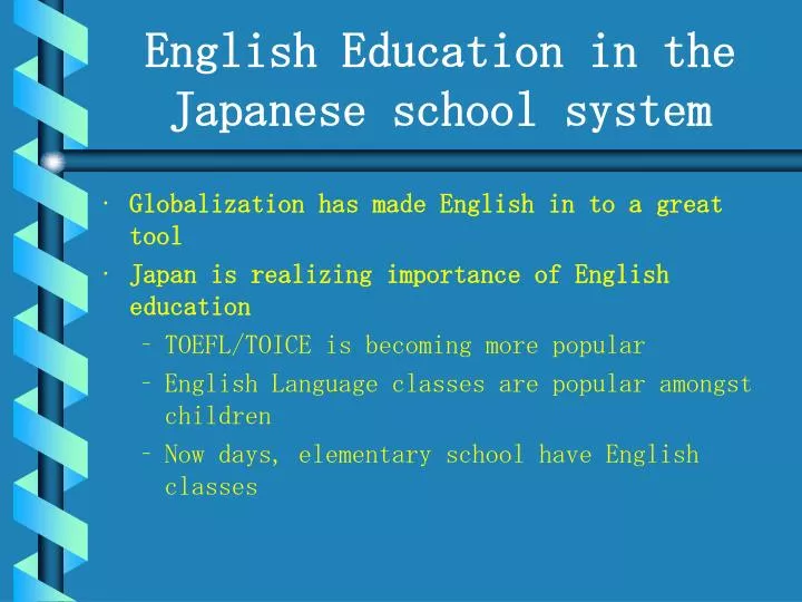 english education in the japanese school system