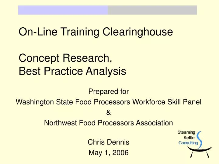 on line training clearinghouse concept research best practice analysis