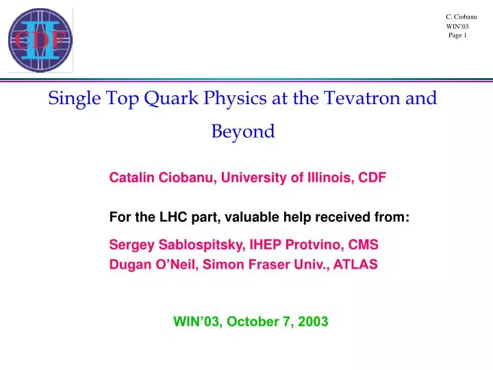 single top quark physics at the tevatron and beyond