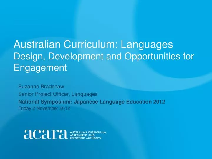 australian curriculum languages design development and opportunities for engagement