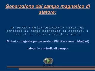 generazione del campo magnetico di statore
