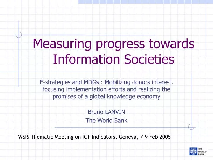 measuring progress towards information societies
