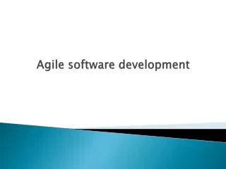 Agile software development