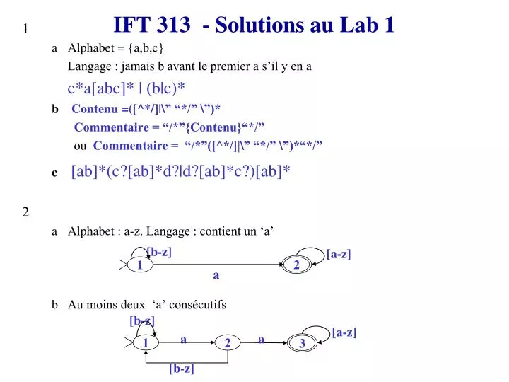 ift 313 solutions au lab 1