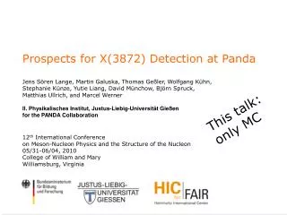 Prospects for X(3872) Detection at Panda