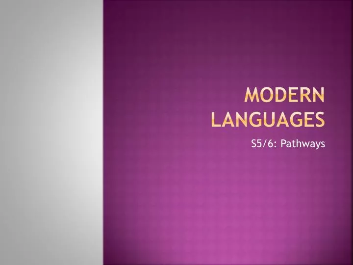 modern languages