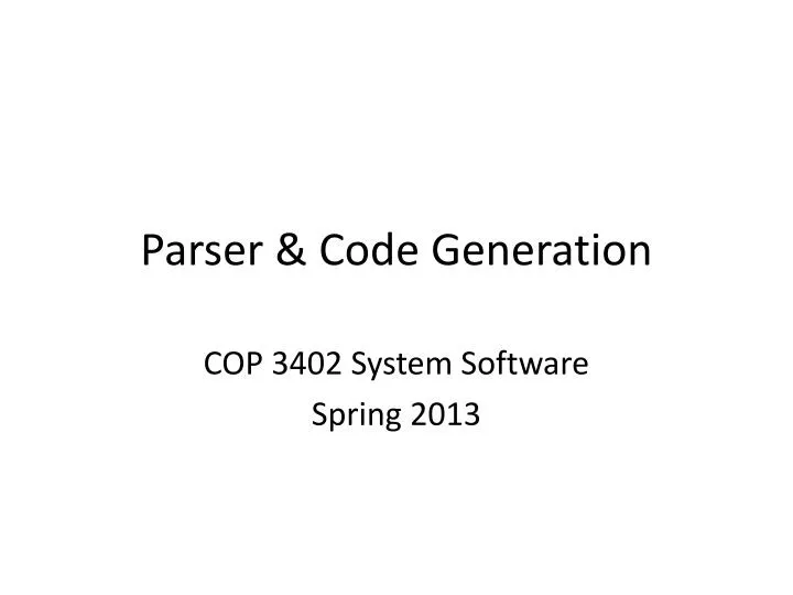 parser code generation