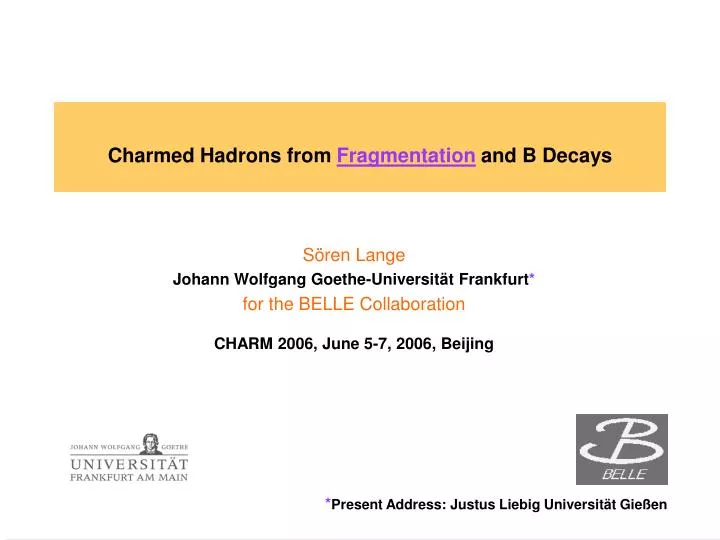 charmed hadrons from fragmentation and b decays