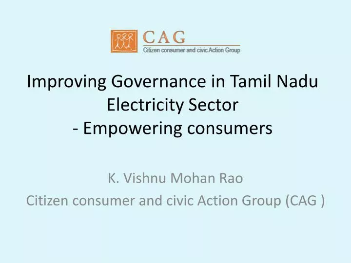 improving g overnance in tamil nadu electricity sector empowering consumers