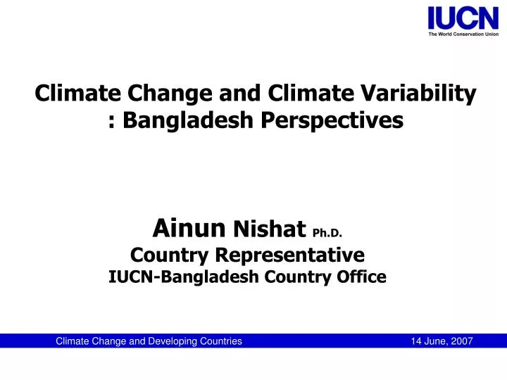 climate change and climate variability bangladesh perspectives