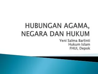 hubungan agama negara dan hukum