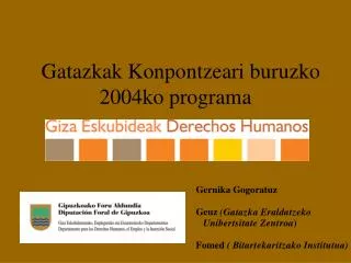 gatazkak konpontzeari buruzko 2004ko programa