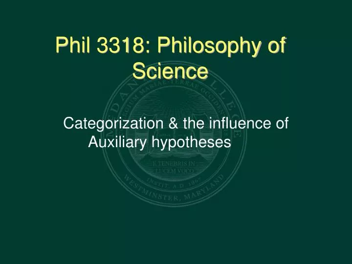 phil 3318 philosophy of science